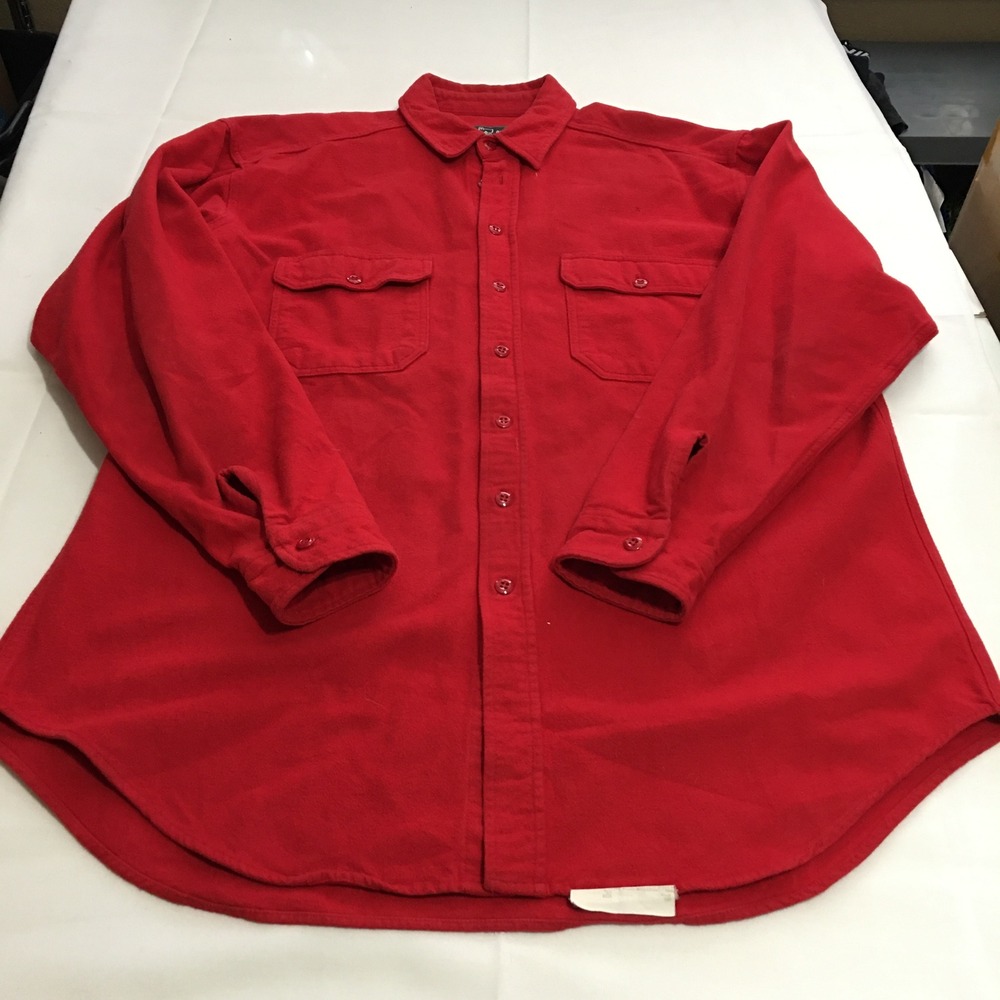 Woolrich Mens Chamois Shirt Mens XL Red Long Sleeve Flannel